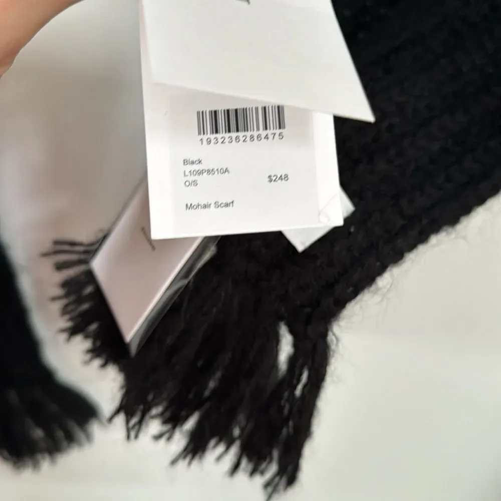 John Elliot Mohair Black Scsrf NWT
